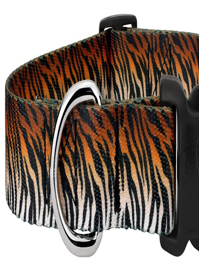 كانتري بروك ديزاين طوق كلب فاخر من Country Brook Petz بنقشة جلد النمر البنغالي - صنع في الولايات المتحدة الأمريكية - مجموعة طبعات حيوانية بتصاميم برية (5/8 بوصة، صغير) - Image 5